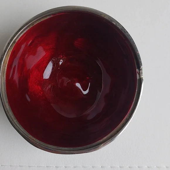 Michael ARAM Silver and Red Apple-Shaped Bowl with Spoon - Picture 5 of 9